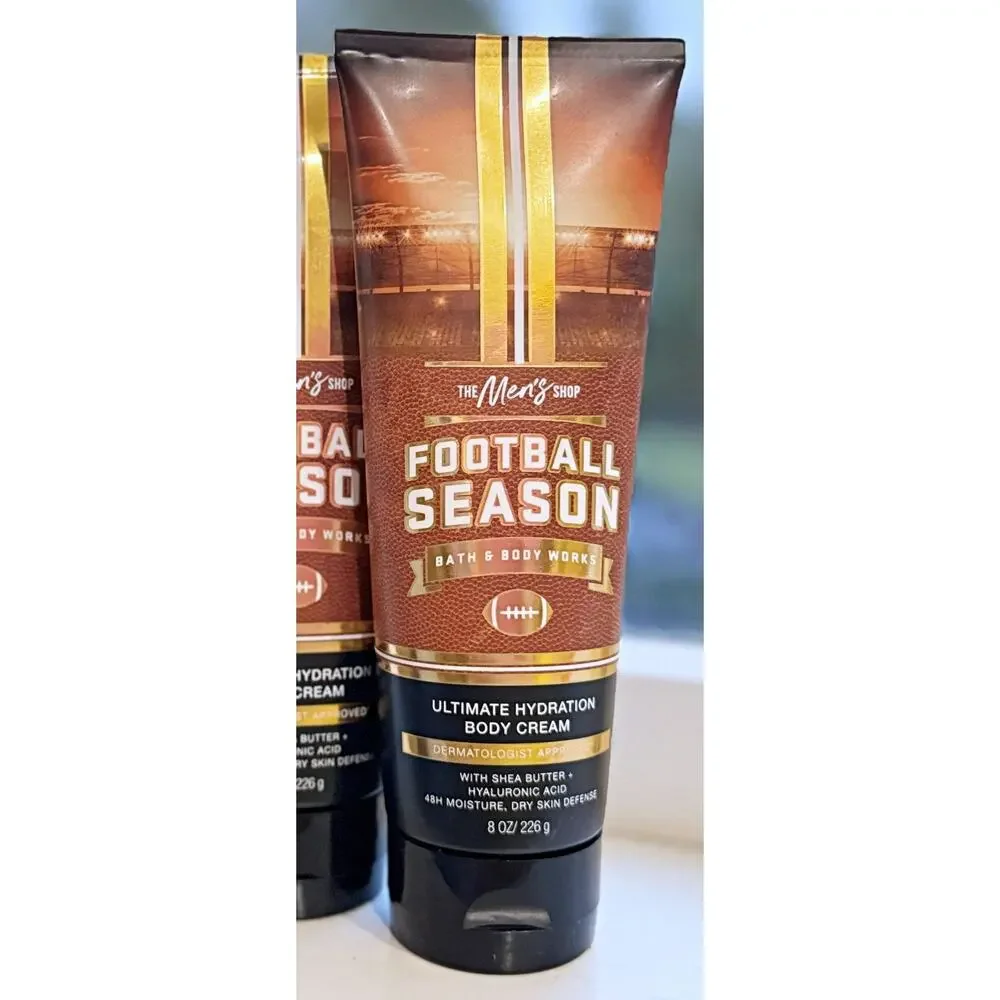 Bath & Body Works Football Season Men's Shop Ultimate Hydration Body Cream x3